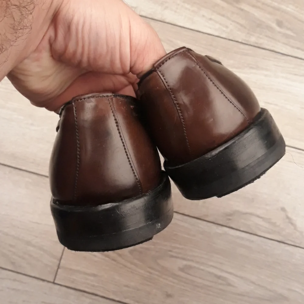 ALLEN EDMONDS Grayson Brown Leather Shell Cordovan Sz 10 A‎ Mens Tassel Loafers
